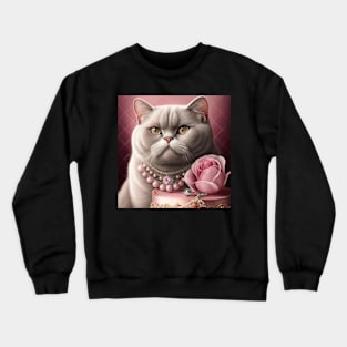 Rosey Cake And British Shorthair Crewneck Sweatshirt